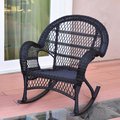 Jeco Santa Maria Rocker Wicker Chair, Black W00211-R